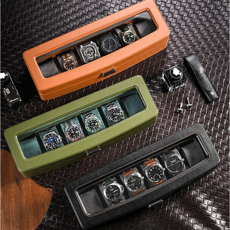 Luxury Watch Collection Box - صندوق منظم للساعات الجلدية الفاخرة الخفيفة،