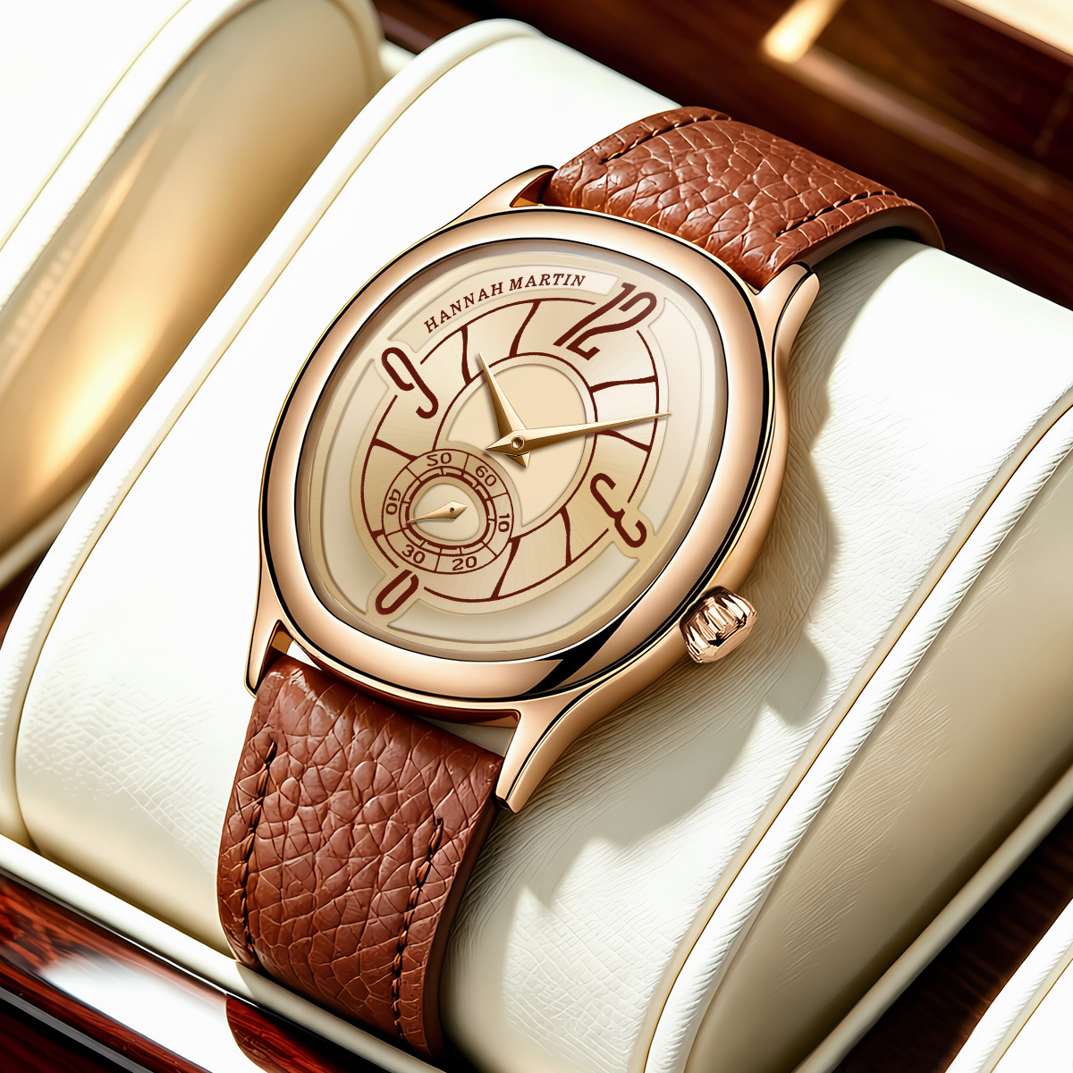 Luxury Watches - ساعة هانا مارتن أنيقة من الجلد