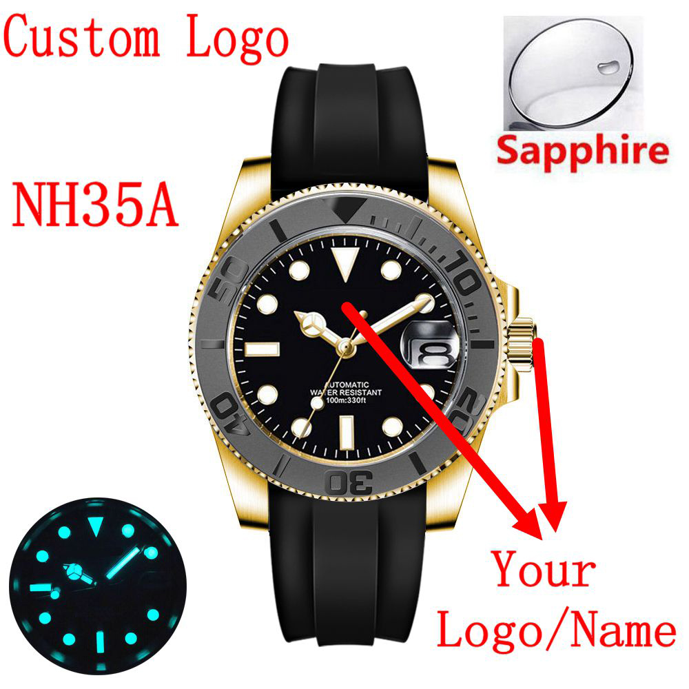 Luxury Watch Gold - شعار مخصص 40mLuxury NH35/ Miyota ساعة