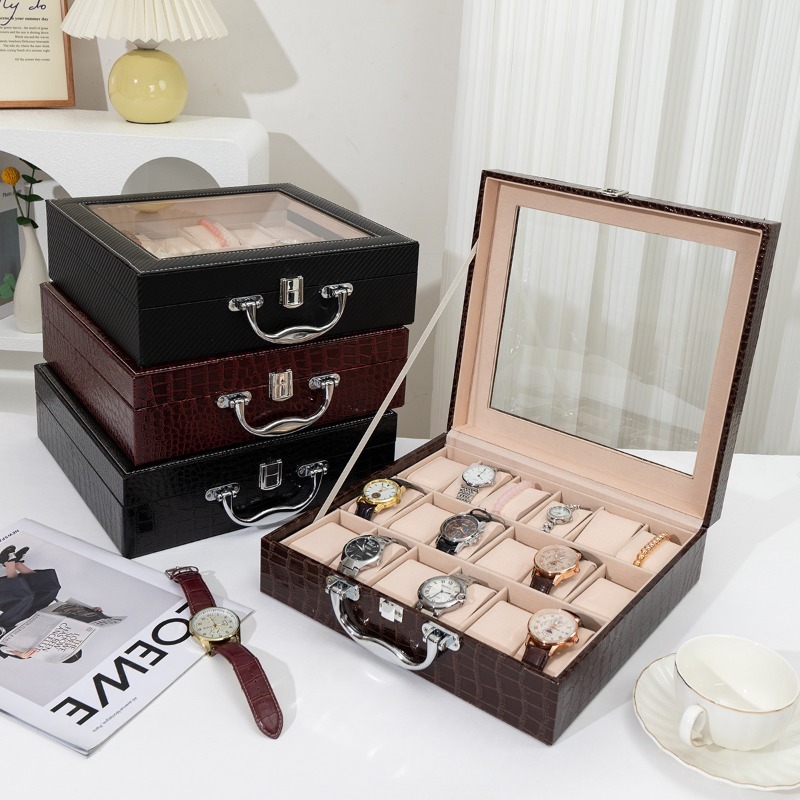 صندوق تخزين ساعات بتصميم عتيق، - مراجعة Luxury Watch Collection Box وسعره