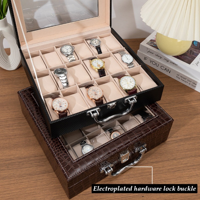 صندوق تخزين ساعات بتصميم عتيق، - مراجعة Luxury Watch Collection Box وسعره