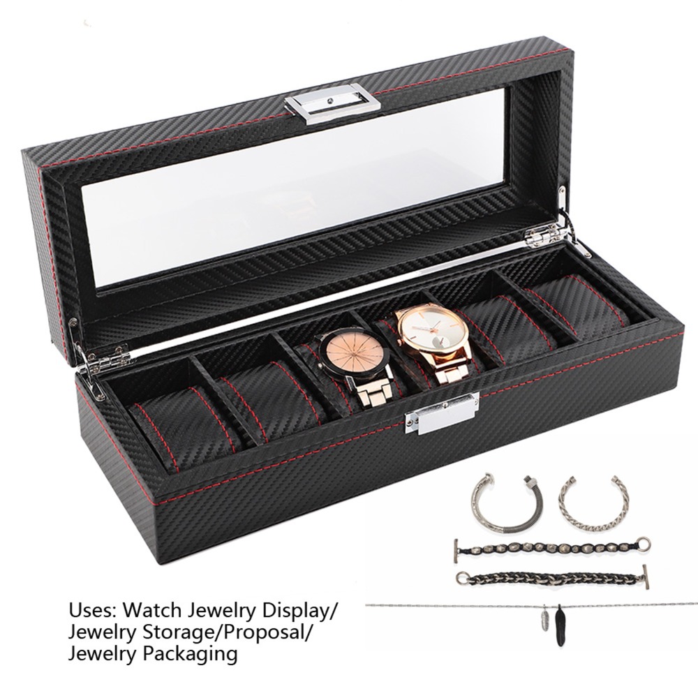 صندوق ساعات من ألياف الكربون م - مراجعة Luxury Watch Collection Box وسعره