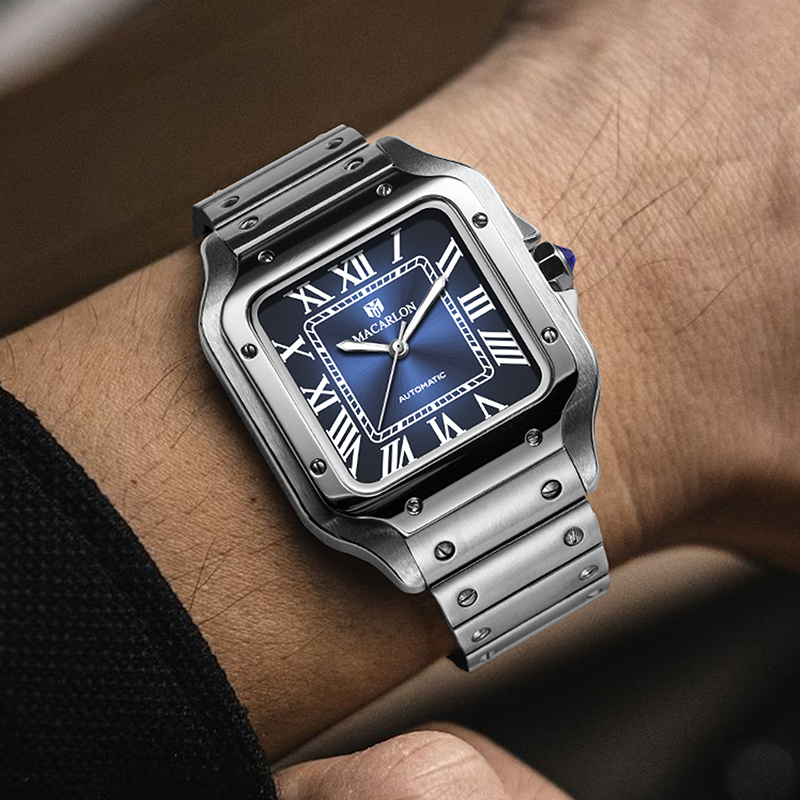ساعة MACARLON مربعة الشكل للرج - مراجعة Luxury Watch In China وسعره