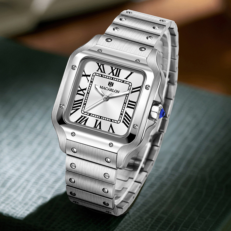 ساعة MACARLON مربعة الشكل للرج - مراجعة Luxury Watch In China وسعره