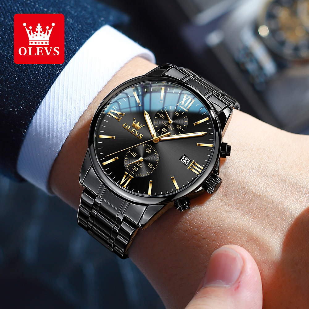 OLEVS 2886 ساعة كوارتز سوداء ك - مراجعة Luxury Watch Manufacturers وسعره