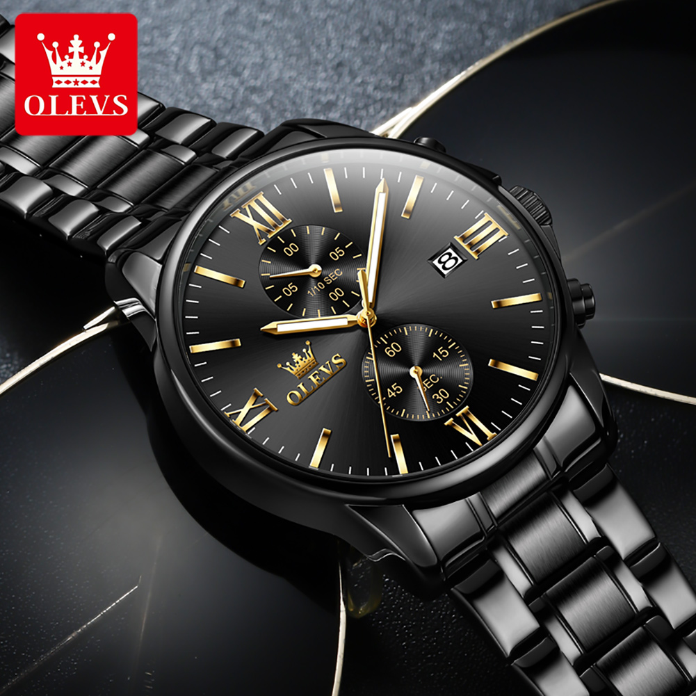 OLEVS 2886 ساعة كوارتز سوداء ك - مراجعة Luxury Watch Manufacturers وسعره