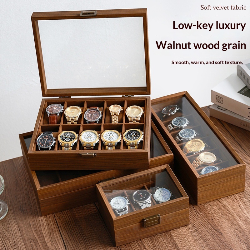 صندوق تخزين ساعات خشبي فاخر من - مراجعة Luxury Watch Collection Box وسعره