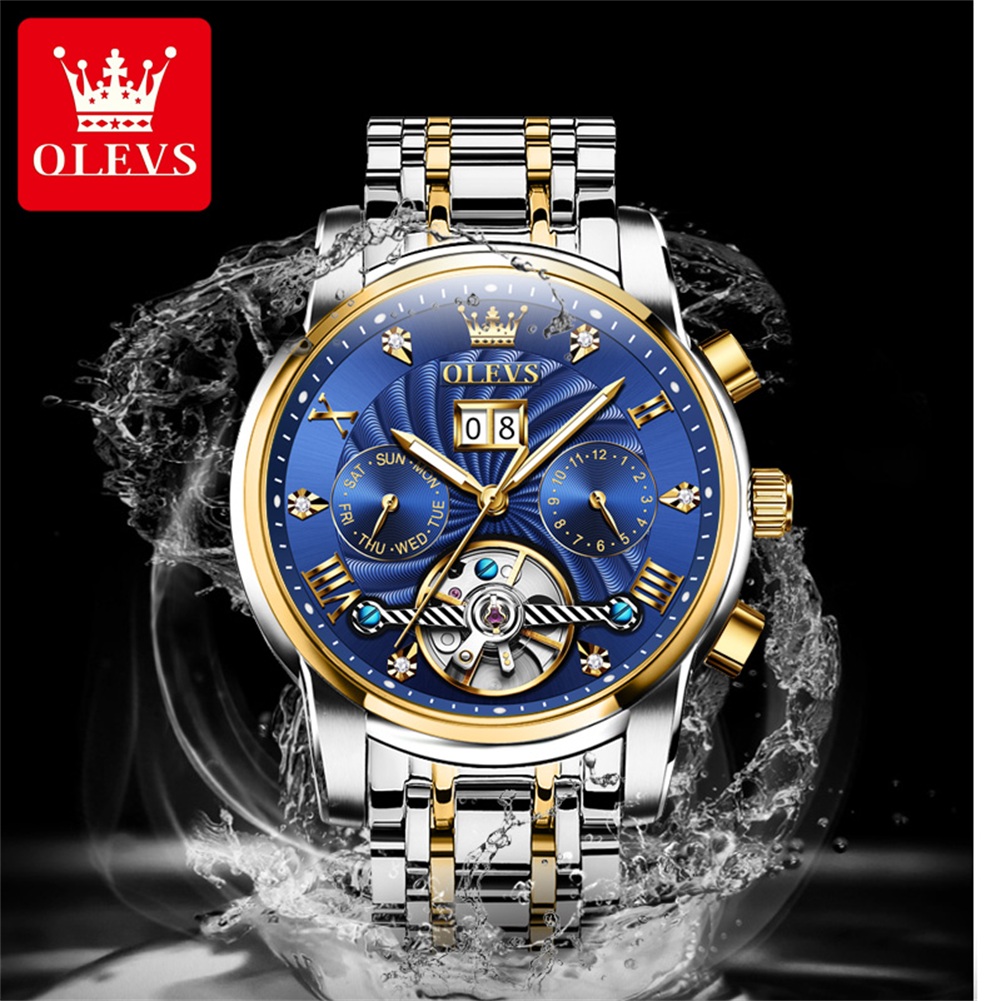 ساعة OLEVS 9910 أصلية للرجال،  - مراجعة Luxury Watch Collection Box وسعره