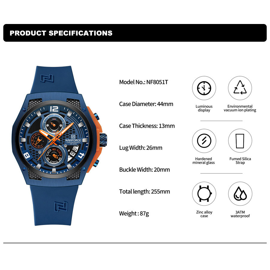 ساعة نافي فورس NF8051L عالية ا - مراجعة Luxury Watches وسعره