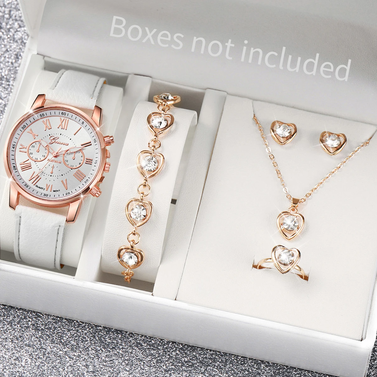 مجموعة مجوهرات وساعة كريستال و - مراجعة Open Heart Watch وسعره