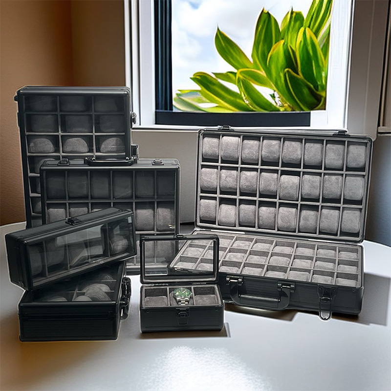 كوة عرض الألومنيوم الإطار المخ - مراجعة Luxury Watch Collection Box وسعره